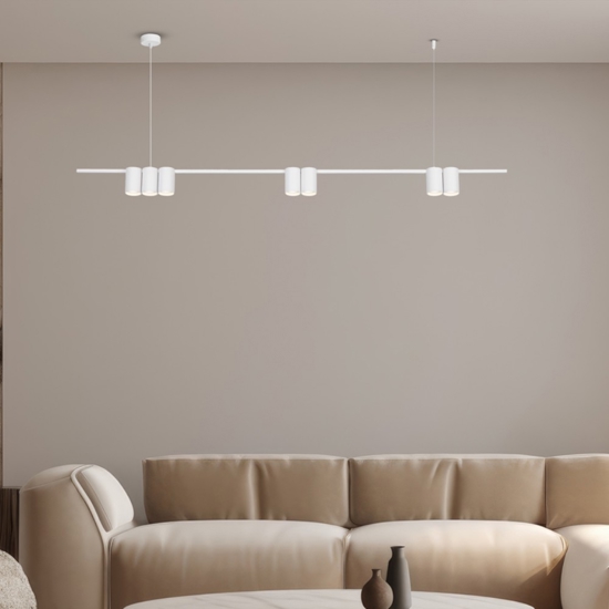 Lampadario bianco per soggiorno moderno