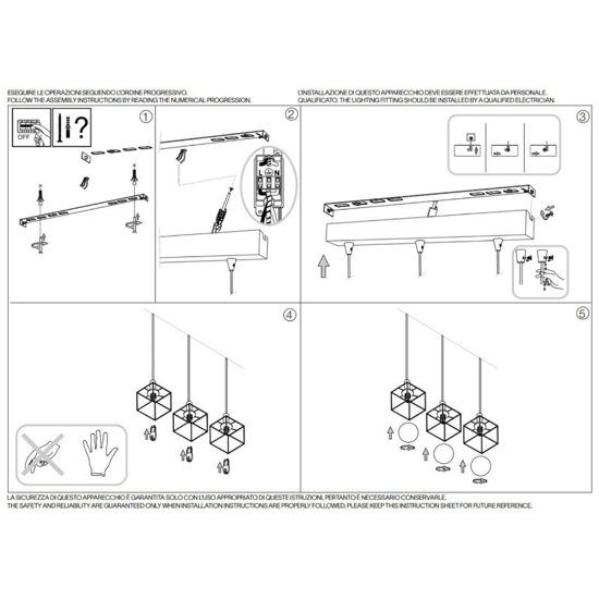 Lingotto sp3 ideal lux lampadario dorato nero e ottone
