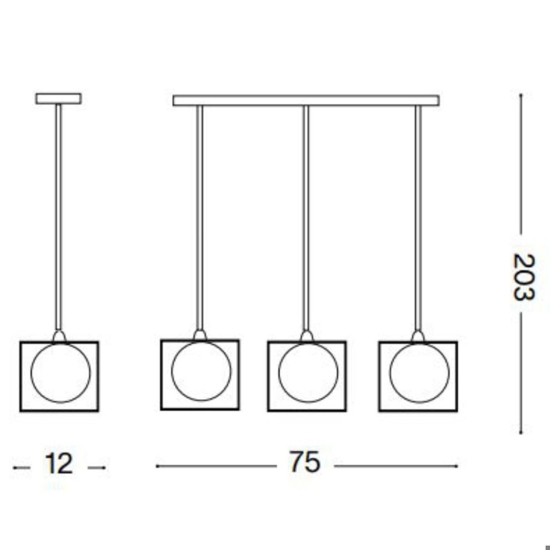 Lingotto sp3 ideal lux lampadario dorato nero e ottone