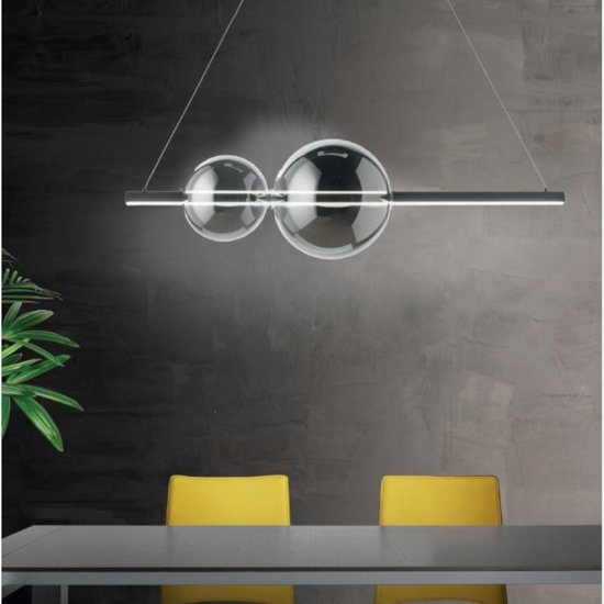 Lampadario ondaluce so fufi nero led 3000k design moderno