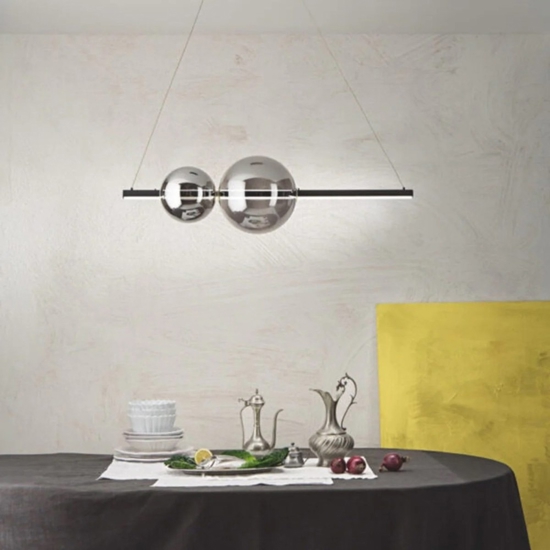 Lampadario ondaluce so fufi nero led 3000k design moderno