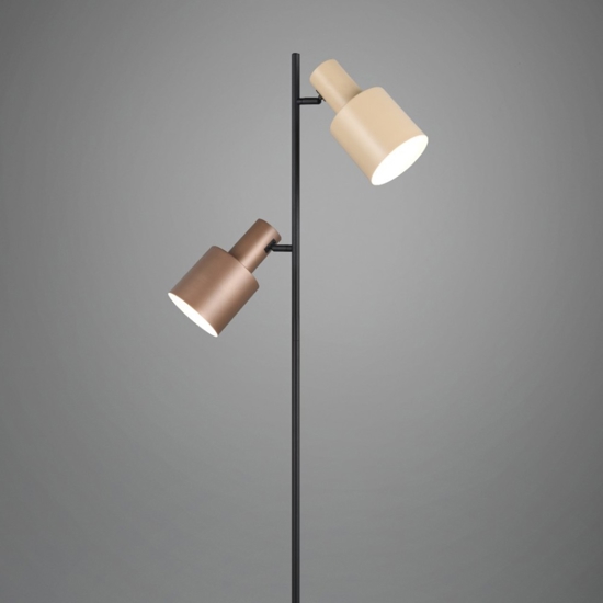Lampada da terra due luci moderna orientabile multicolor