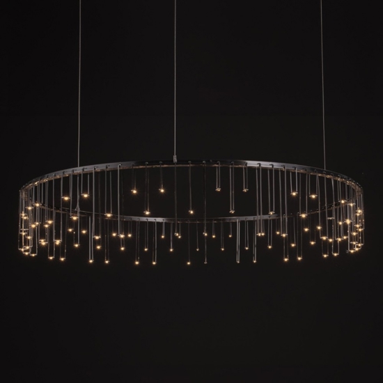Lampadario nero stelle cadenti led per soggiorno moderno
