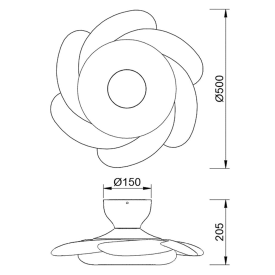 Plafoniera con ventilatore da soffitto con luce led ambienti fino a 13 mq
