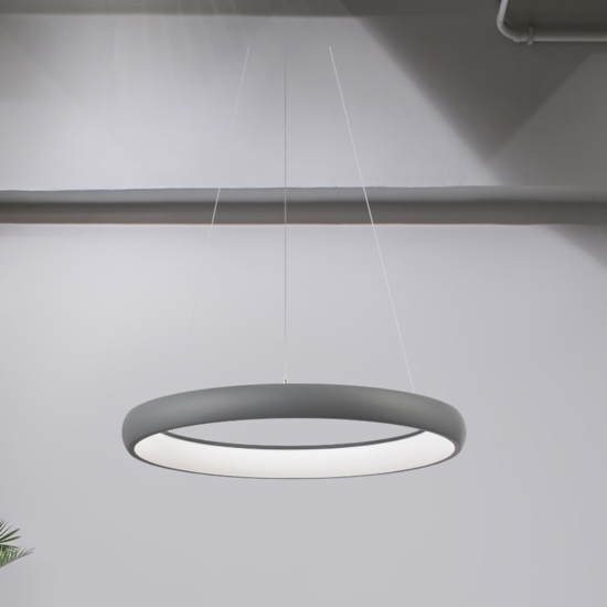 Lampadario led 3000k cerchio grigio 60cm dimmerabile