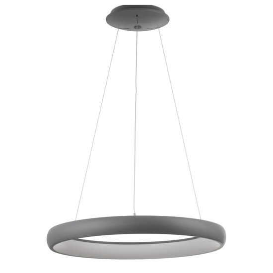 Lampadario led 3000k cerchio grigio 60cm dimmerabile