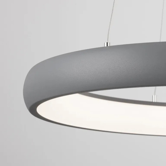 Lampadario led 3000k cerchio grigio 60cm dimmerabile