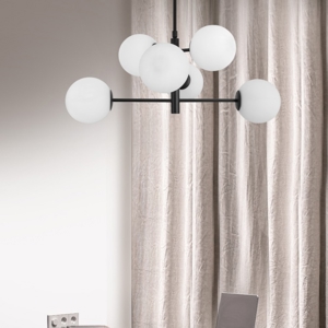 Lampadario design moderno nero per soggiorno