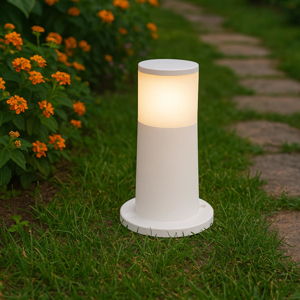 Lampioncino da giardino moderno cilindro bianco 40cm top light loano
