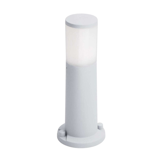 Lampioncino da giardino moderno cilindro bianco 40cm top light loano