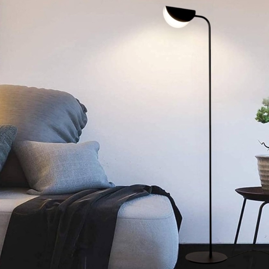 Maytoni lampada da terra mollis moderna nera per salotto h140 cm