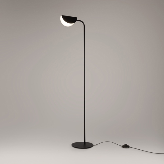 Maytoni lampada da terra mollis moderna nera per salotto h140 cm