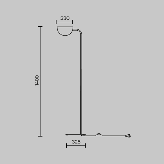Maytoni lampada da terra mollis moderna nera per salotto h140 cm