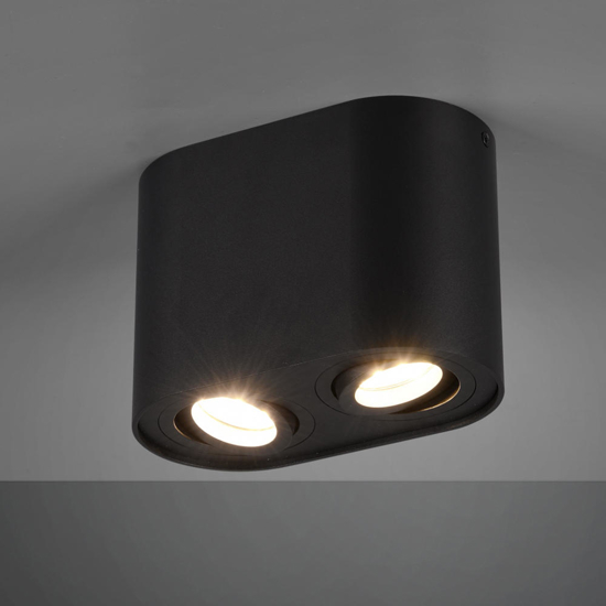 Plafoniera nera con faretti orientabili gu10 led