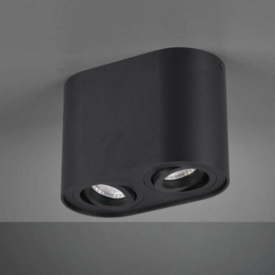 Plafoniera nera con faretti orientabili gu10 led
