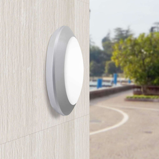 Plafoniera rotonda da esterno top light verona grigia