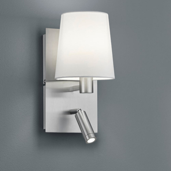 Applique elegante per comodino camera da letto paralume bianco luce led