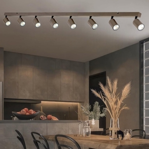 Sistema a binario marrone 170cm con 8 faretti orientabili