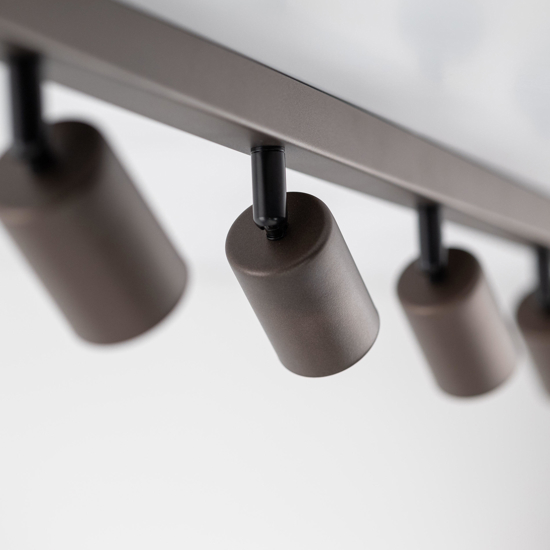 Plafoniera moderna marrone 170cm con 8 faretti orientabili