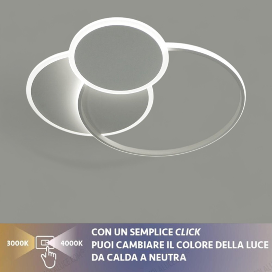 Plafoniera led eclipse vivida bianca 60w 3000k 4000k