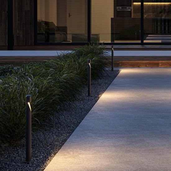 Maytoni lampione moderno hagen per esterni led 5w 3000k grafite