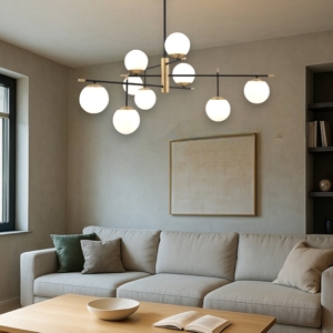 Lampadario oro nero contemporaneo per soggiorno salotto maytoni