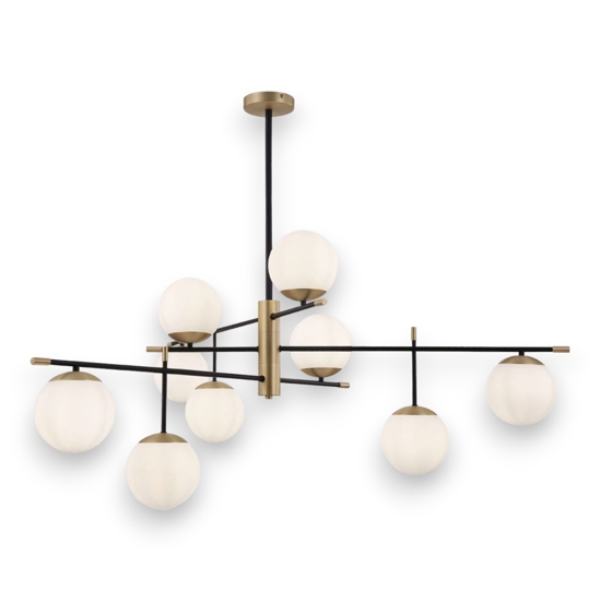 Lampadario oro nero contemporaneo per soggiorno salotto maytoni nostalgia