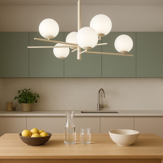Lampadario moderno boomerang tortora top light