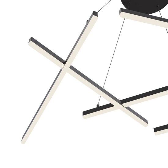 Maytoni lampadario line tagli di luce moderno led 75w 3000k nero per soggiorno