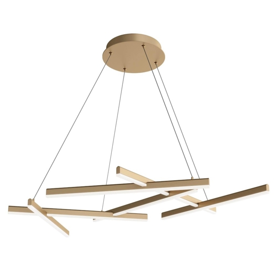 Maytoni lampadario line tagli di luce oro moderno led 75w 3000k per soggiorno