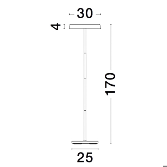 Lampada da terra moderna led 3000k nera h170 cm