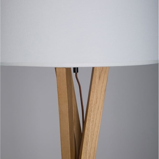 Lampada da terra moderna in legno e tessuto h160 cm