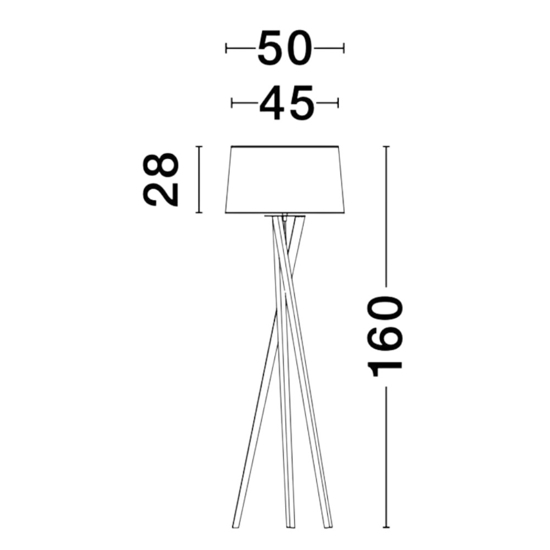 Lampada da terra moderna in legno e tessuto h160 cm