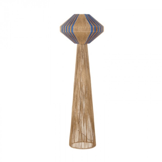 Lampada da terra rustica corda naturale intrecciata