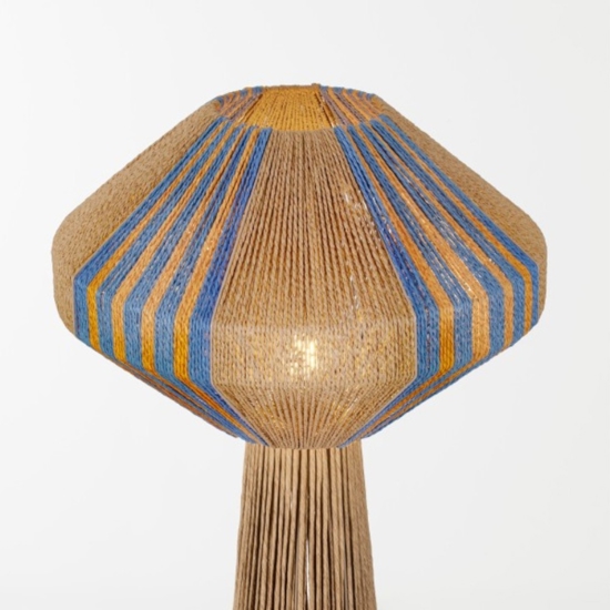 Lampada da terra rustica corda naturale intrecciata
