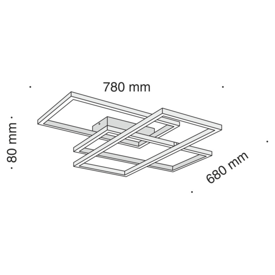 Maytoni line plafoniere led 80w 3000k geometrica rettangoli nera per soggiorno