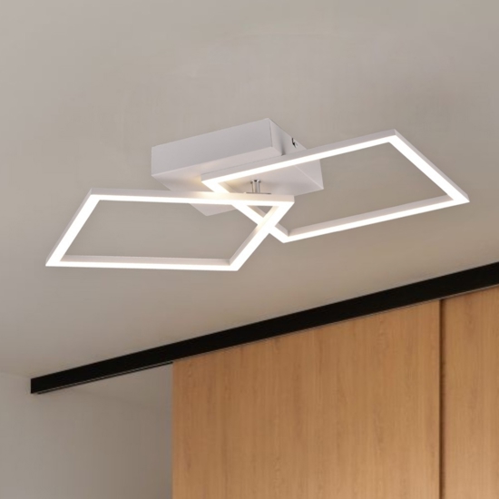 Plafoniera moderna da salotto led 4000k orientabile bianca