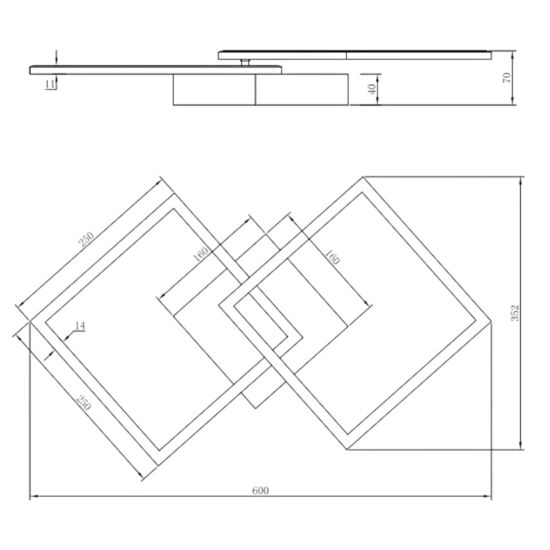 Plafoniera moderna da salotto led 4000k orientabile bianca