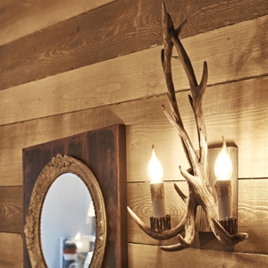 Chalet ap2 ideal lux applique da parete corna di cervo per casa di montagna due luci