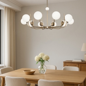 Lampadario per salotto contemporaneo oro ottone