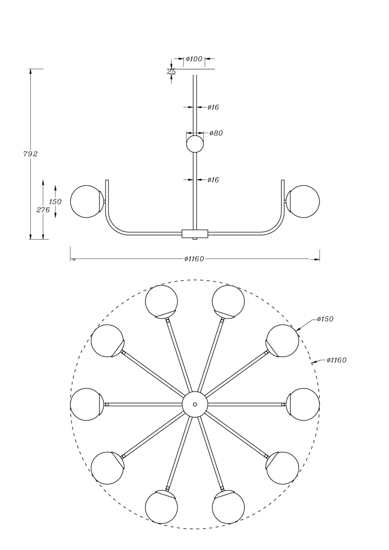 Lampadario per salotto contemporaneo oro ottone