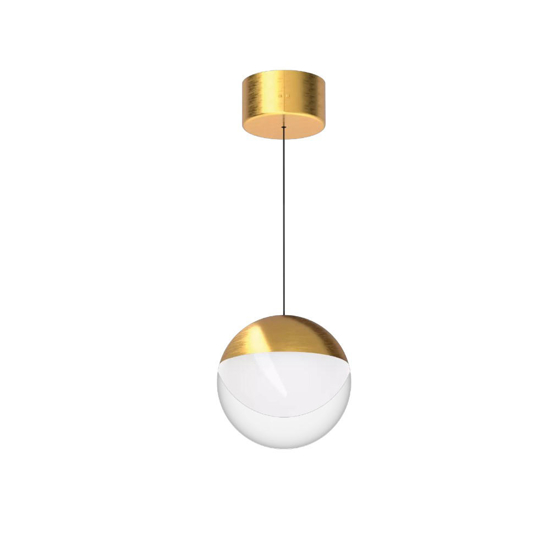 Lampada a sospensione da comodino sfera oro led 3000k linea light