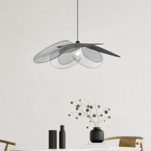 Lampadario a fiore per tavolo da cucina nero