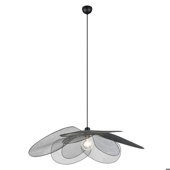 Lampadario a fiore per tavolo da cucina nero