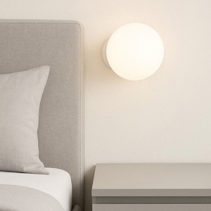 Mapa ap1 d10 applique camera da letto sfera di vetro bianco