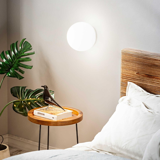Mapa ap1 d10 applique camera da letto sfera di vetro bianco