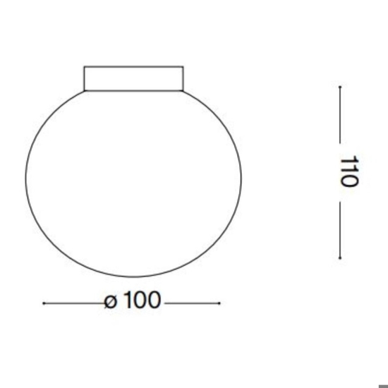 Mapa ap1 d10 applique camera da letto sfera di vetro bianco