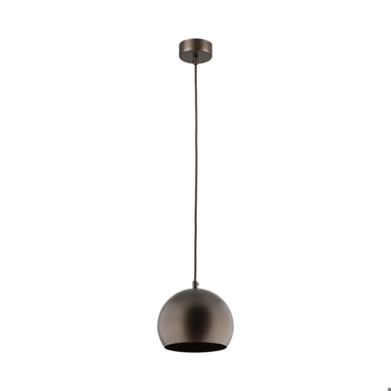 Lampada a sospensione per  cucina a cupola marrone 17 cm cavi regolabili