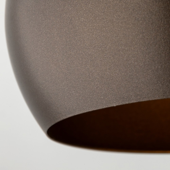 Lampada a sospensione per  cucina a cupola marrone 17 cm cavi regolabili