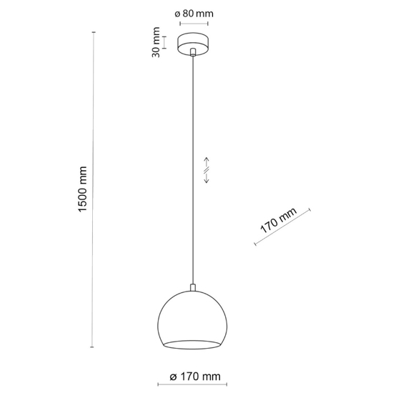 Lampada a sospensione per  cucina a cupola marrone 17 cm cavi regolabili